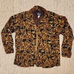 Woolrich Tan Camouflage Full Zip Collared Military Style Jacket Vintage 90s Rare